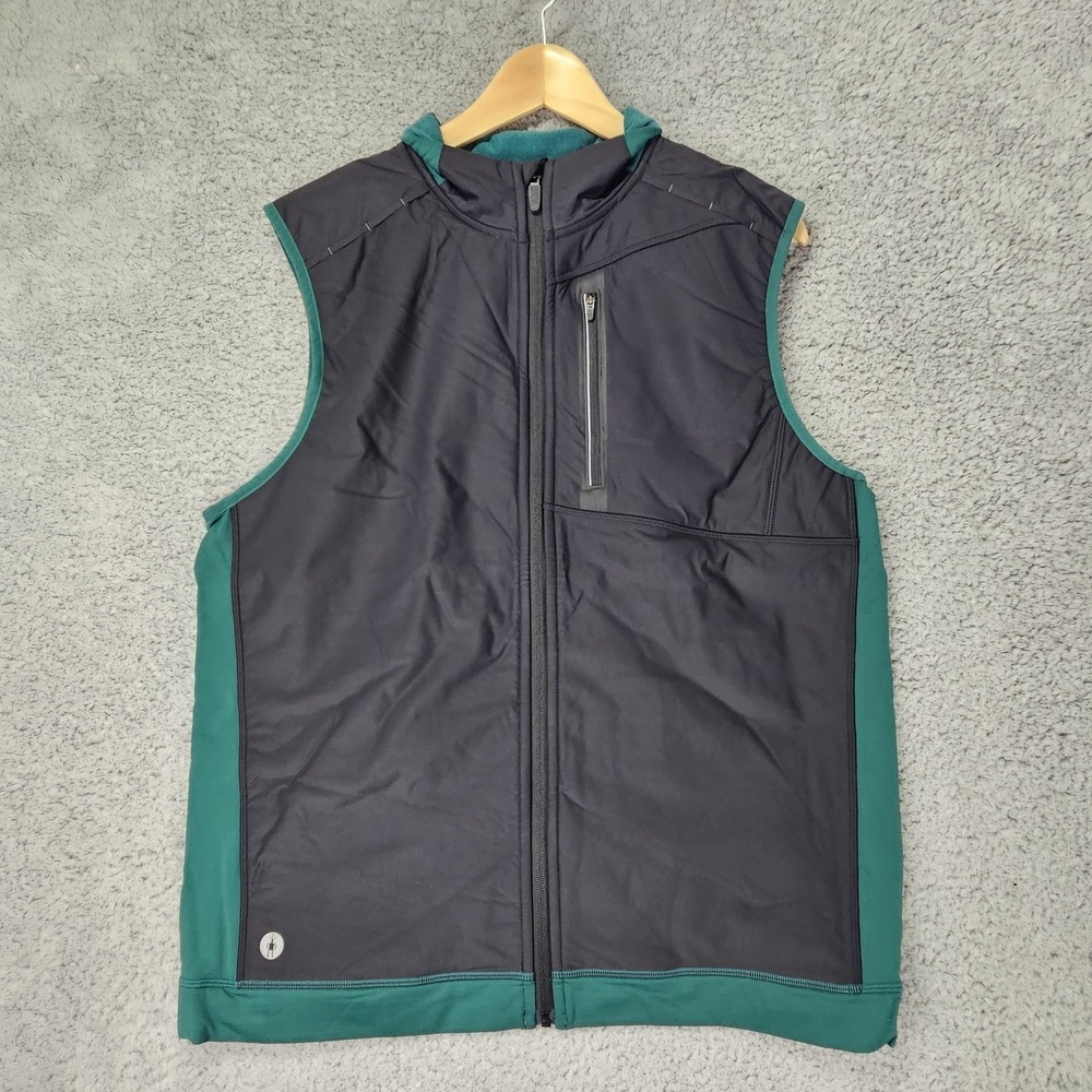 SmartWool Smartloft Wind Vest Men's Merino Wool Blend Vest Evergreen L - Picture 4 of 16